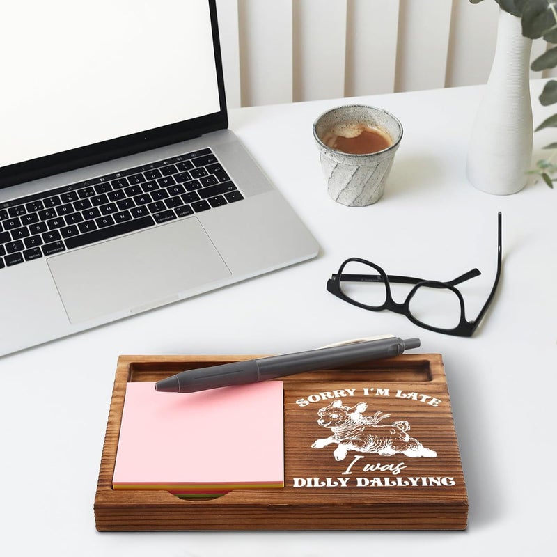 akeke Funny Sheep Sticky Notes Holder, Sorry I'm Late I was Dilly Dallying, Retro Groovy Aesthetic Decorations Gifts for Coworkers, Women, Colleagues, Boss, Self-Stick Note Pad Holders GAA61 - Image 5
